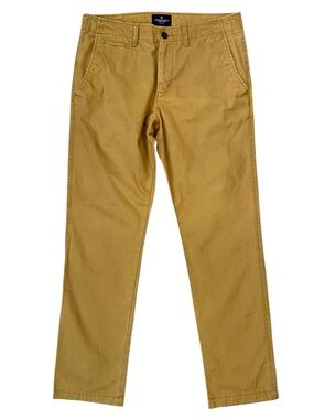 American Eagle Golden Tan Chino Pants 33x34 Fits 34x33 Straight Leg 100% Cotton